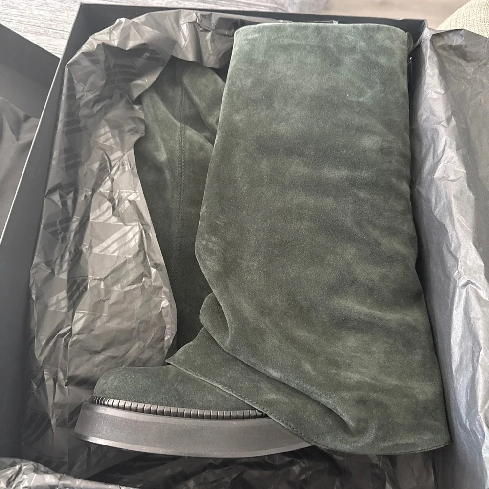 The Attico Robin Green Fade Suede Slouchy Combat Boots 39 new in box - Picture 2 of 13